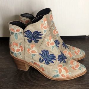 Rebecca Minkoff Ankle Boots Suede With Flowers Women’s 5.5